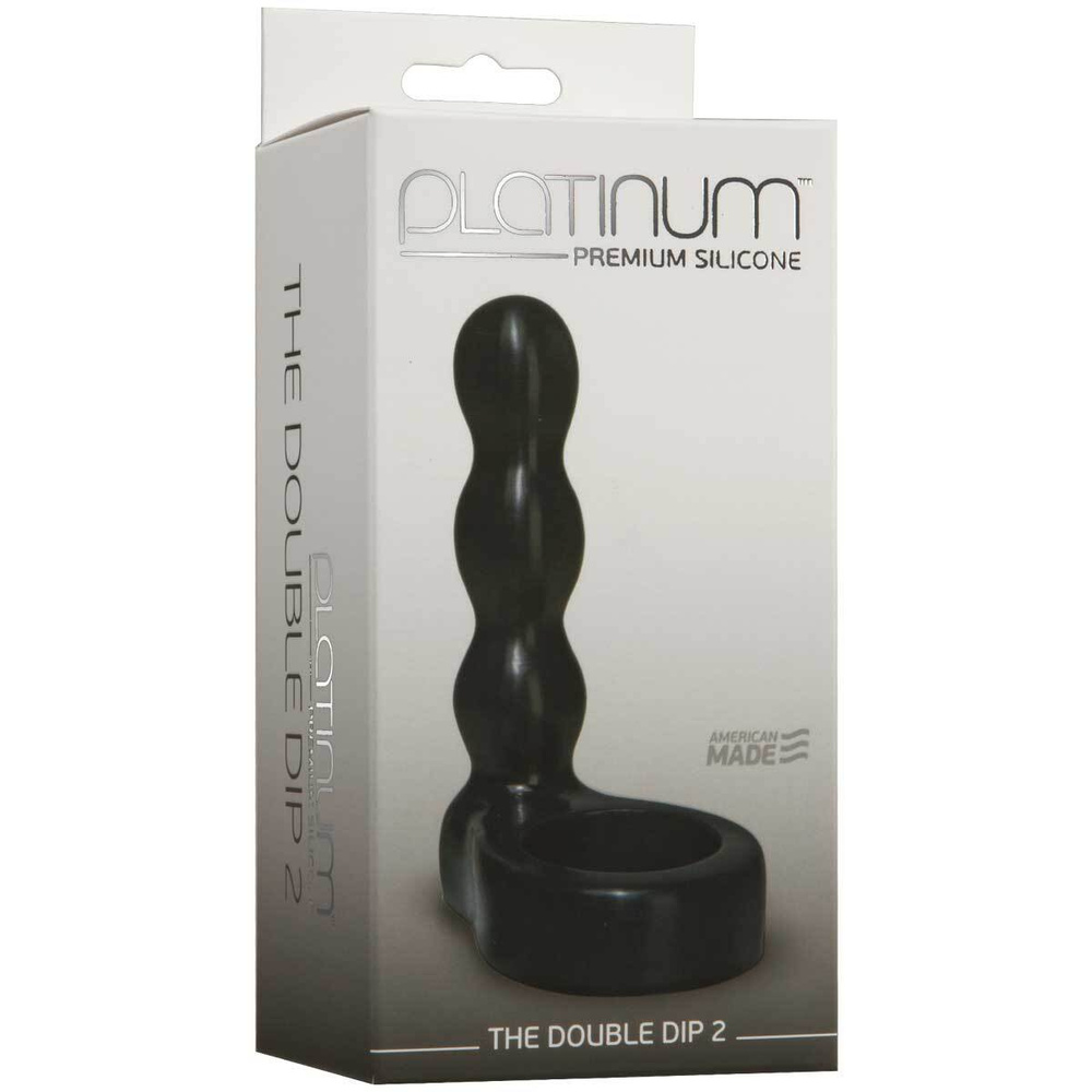 Черный анальный стимулятор с силиконовым кольцом Platinum Premium Silicone - The Double Dip 2 - Black #1
