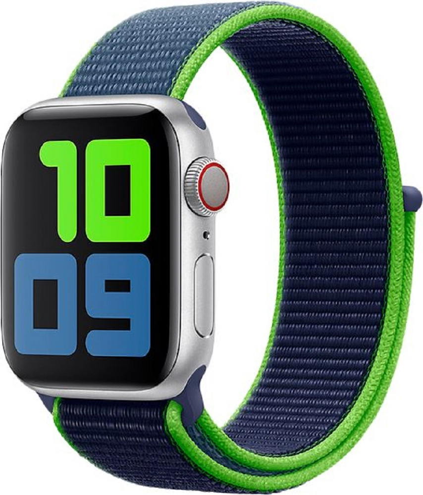 Нейлоновый тканевый ремешок для Apple Watch Series 1-8 - 38/40/41 мм (эпл вотч), сине-зеленый  #1