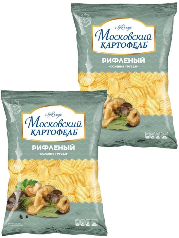 Московский Картофель рифленые чипсы со вкусом Солёных Груздей, насыщенный вкус специй в сочетании с натуральным #1