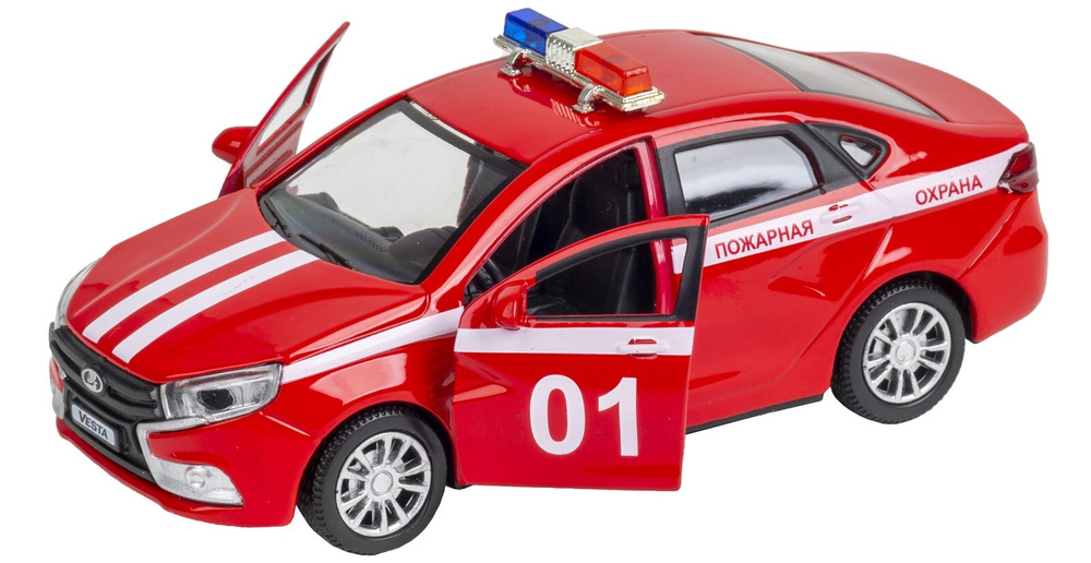 Машинка "LADA VESTA" пожарная охрана масштабная модель 1:36 #1
