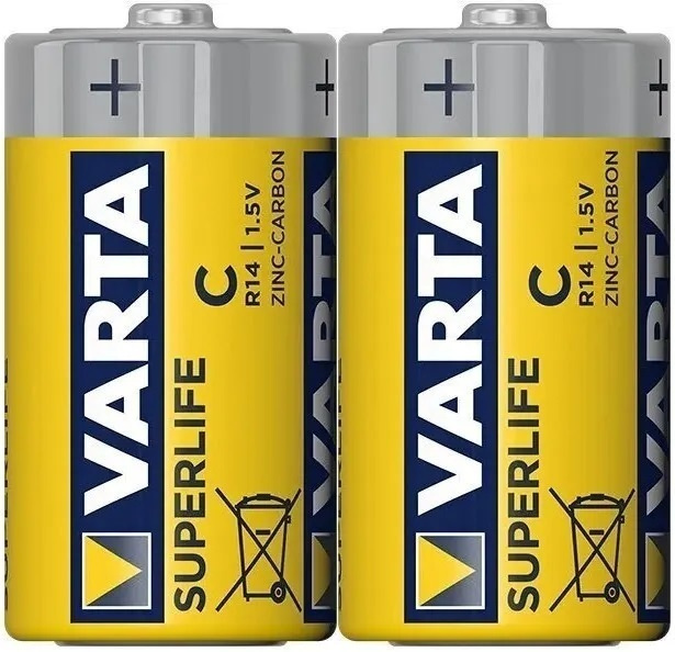 Батарейка Varta C R14 SUPERLIFE солевая, 2 шт #1