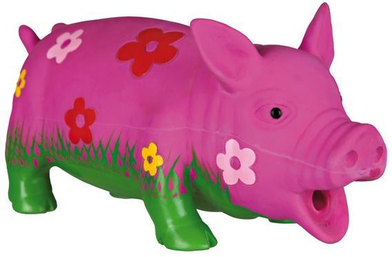 Игрушка "Свинья в цветочек", 20 см, латекс #1