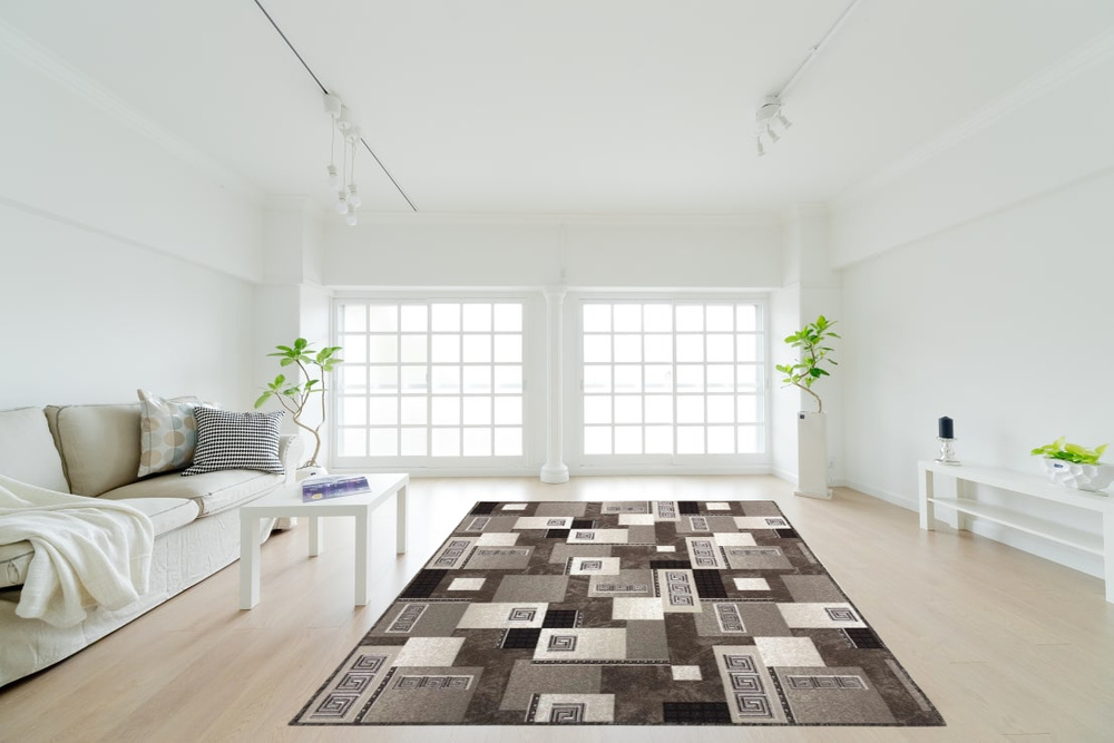 Ковровая дорожка на войлочной основе , Витебские ковры Carpet World "Версаче коричневый" , полиамид , #1