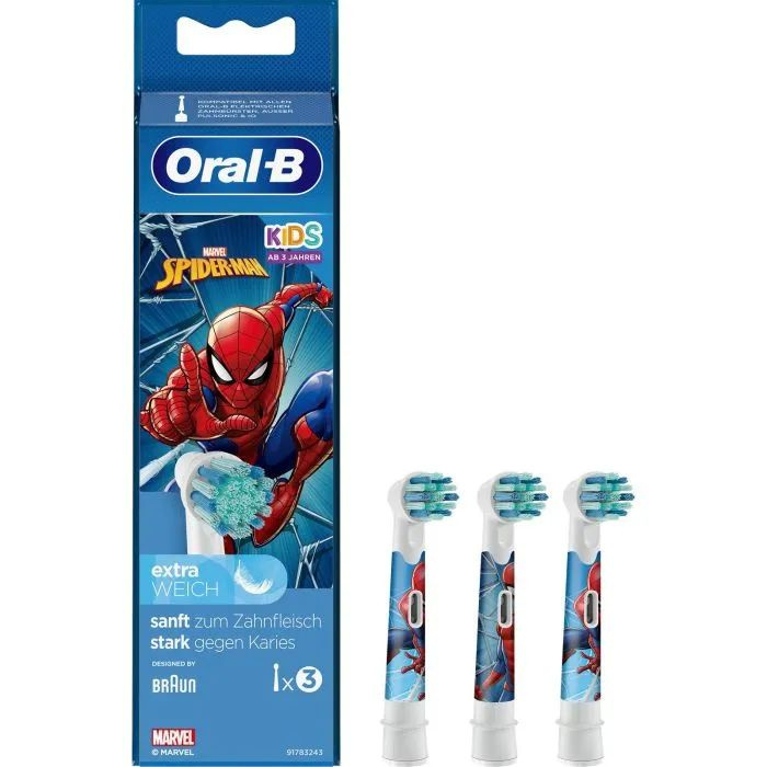 Насадки Oral-B для электрической зубной щетки детские Spiderman, 3 шт.  #1