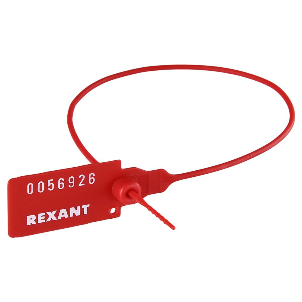 Пломба пластиковая номерная REXANT 320 мм красная 50 шт #1