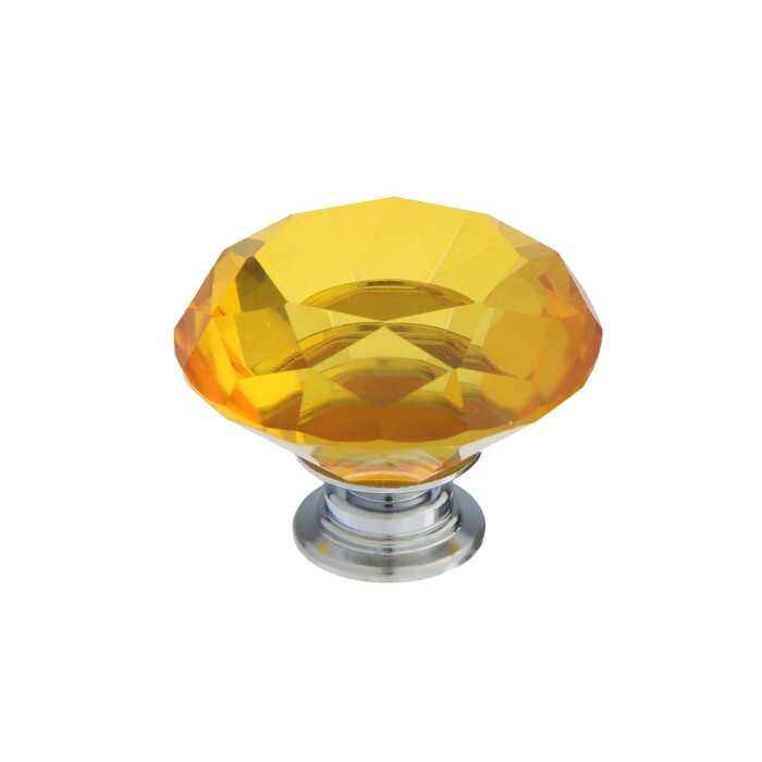 Ручка кнопка CAPPIO, цвет золото Алмаз, стеклянная, d-40 мм #1