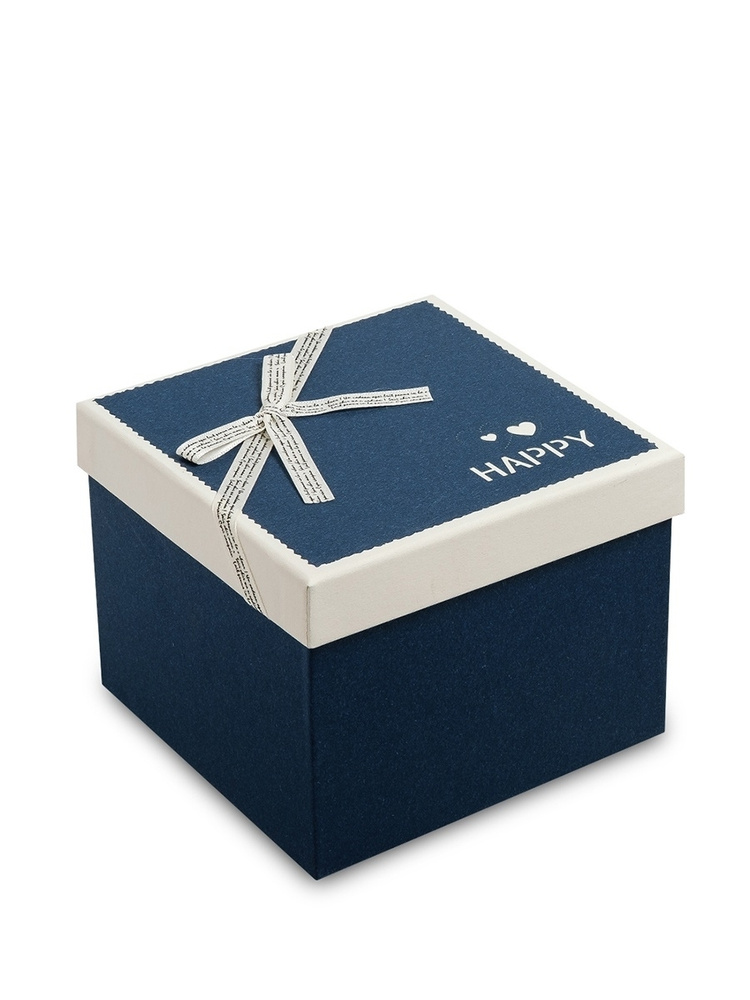 Коробка подарочная синяя 12*15,5*15,5 см #1