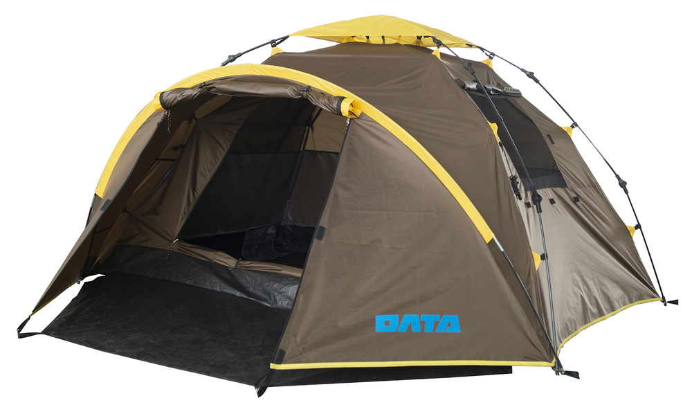 Палатка летняя туристическая большая двухслойная с москитной сеткой, 2 местная теплая быстросборная кемпинговая #1