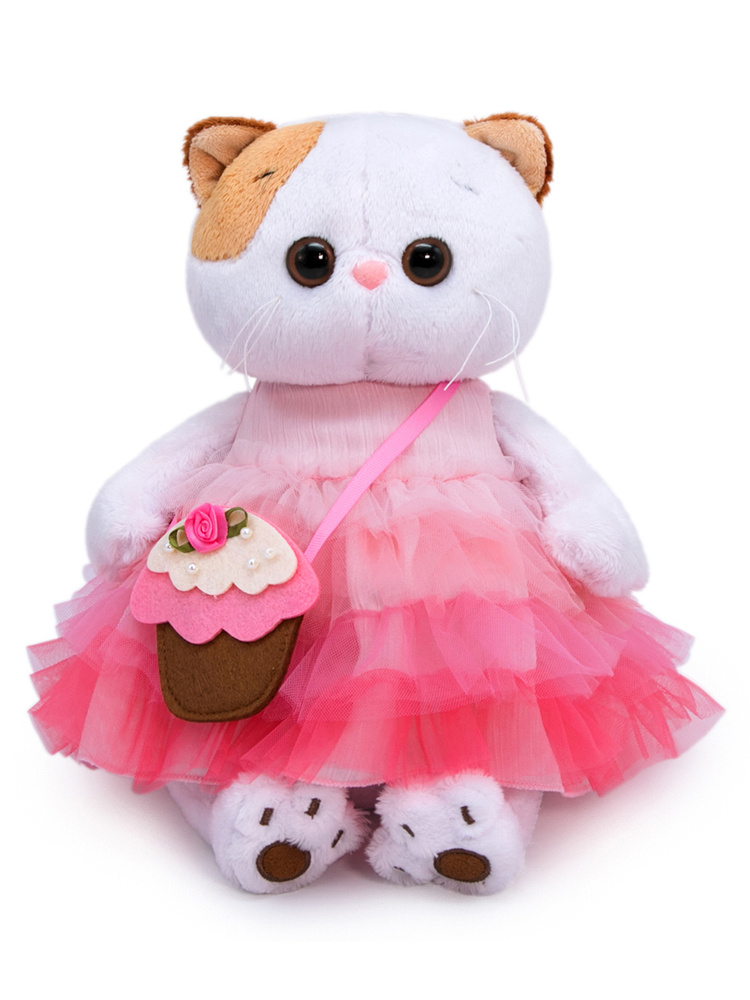 Мягкая игрушка 24 см Basik&Co кошечка Ли-Ли с сумочкой-пирожным Подруга кота Басика  #1