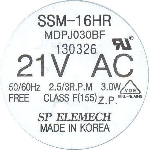 Двигатель вращения поддона SSM-16HR (MDPJ030BF) (21V, 2.5/3 об/мин) #1