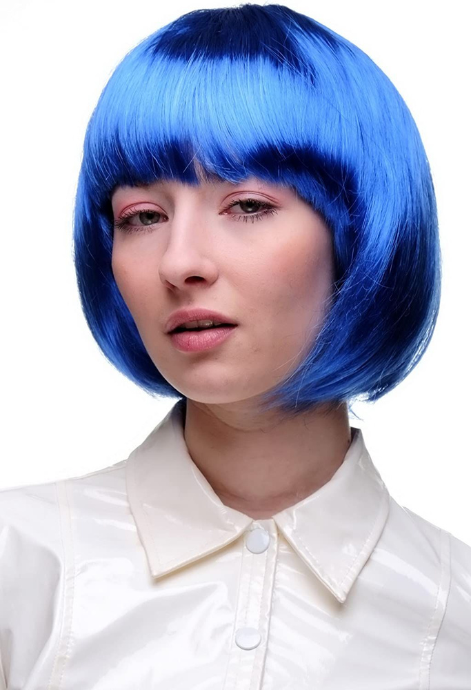 Карнавальный парик каре, синий #1