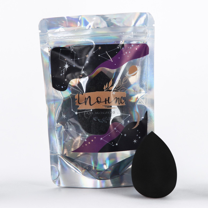 Cпонж для макияжа в голографическом пакете "Космической девушке"  #1