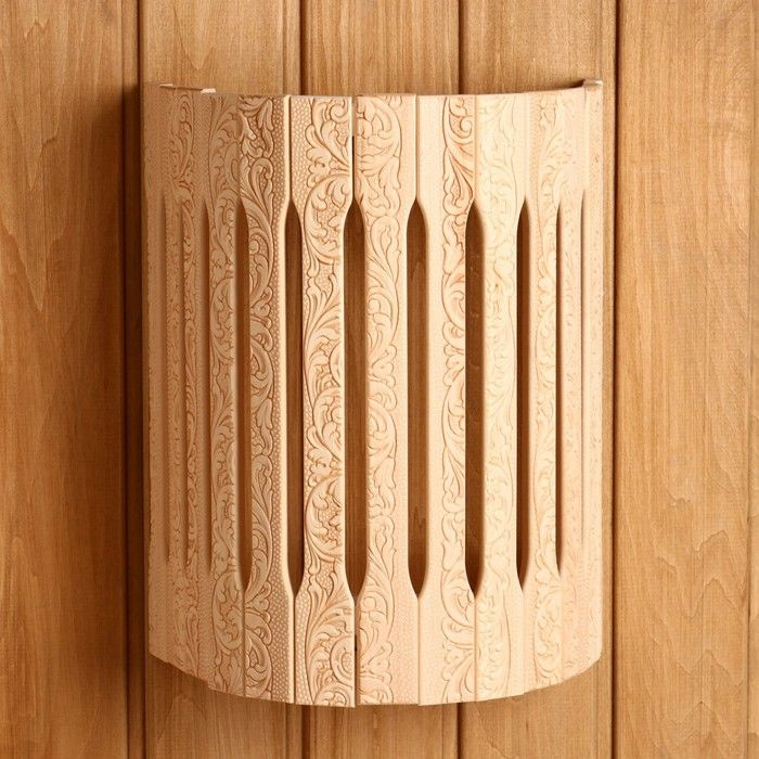 Абажур деревянный, полукруглый "Русские узоры" 29,5х 23х16 см  #1