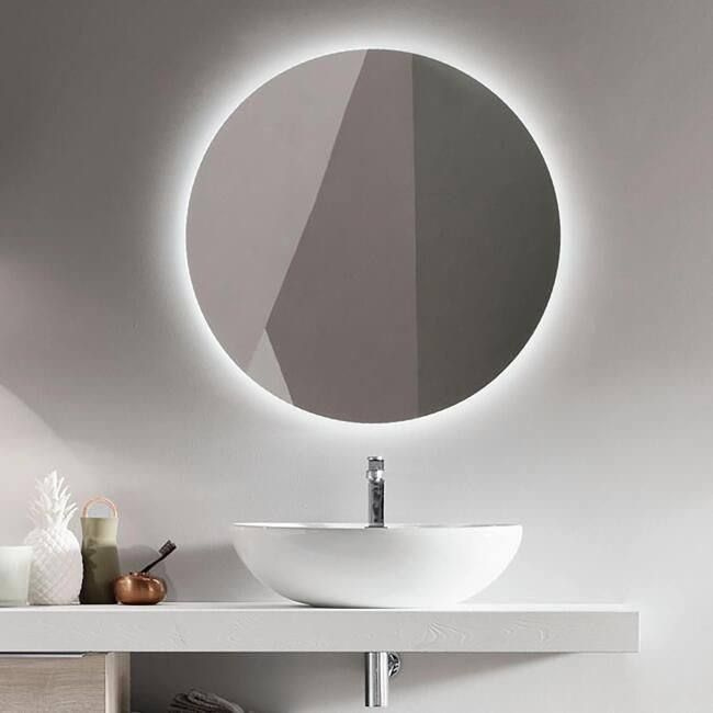 Зеркало круглое D60 для ванной с холодной LED-подсветкой без кнопки от выключателя  #1