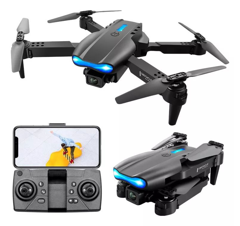 Квадрокоптер - дрон E99 pro с камерой HD Wi-Fi черный - 2 аккумулятор  #1