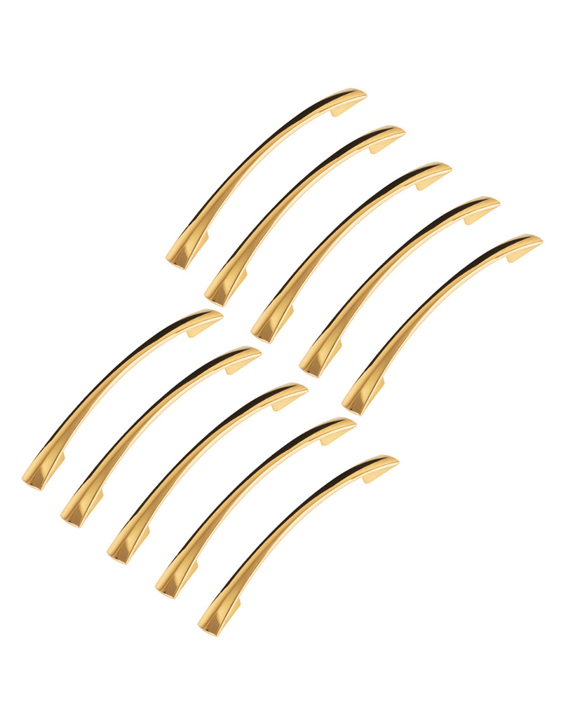 Комплект из 10 штук, Мебельные ручки для кухонного гарнитура скоба 1052 (128 мм) золото  #1