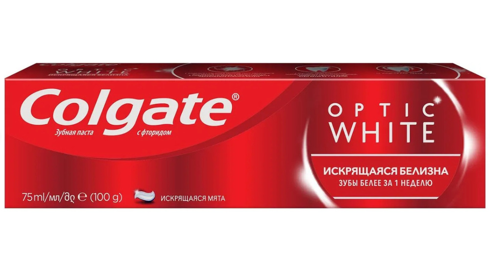 Colgate Optic White зубная паста Искрящаяся белизна отбеливающая 75 мл  #1