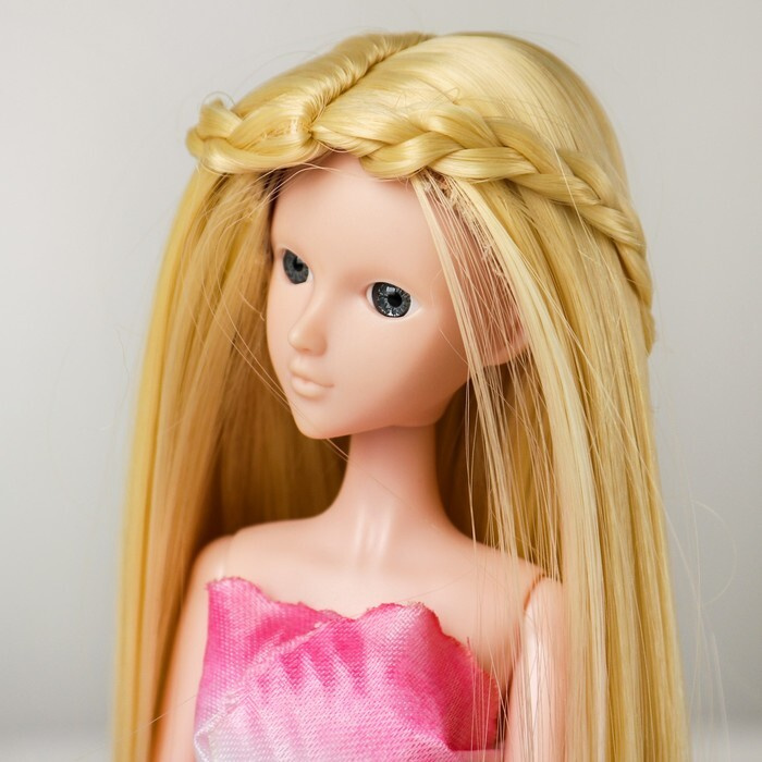 Волосы для кукол Прямые с косичками размер маленький, цвет 613  #1