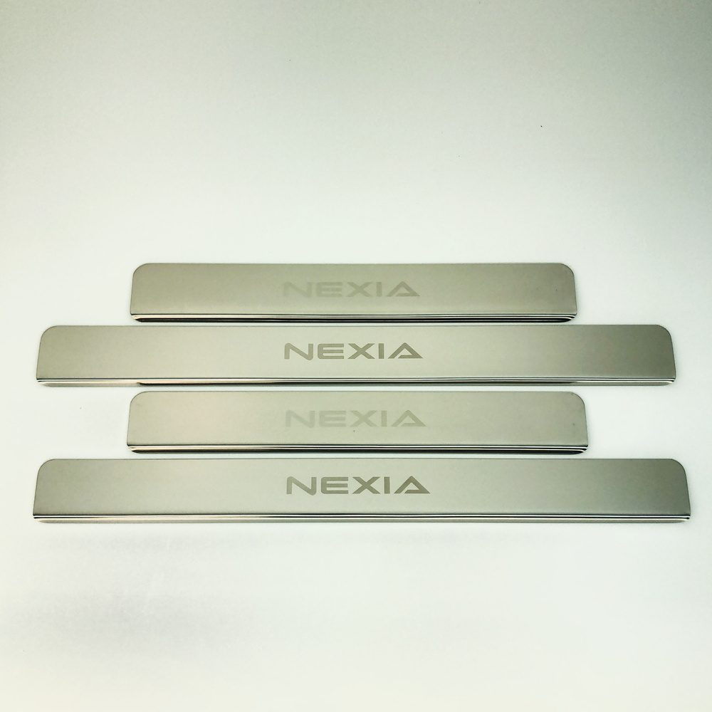 Накладки на пороги Daewoo Nexia N100 1996-; N150 2008-н.в. (нерж.сталь полированная) комплект 4шт.  #1
