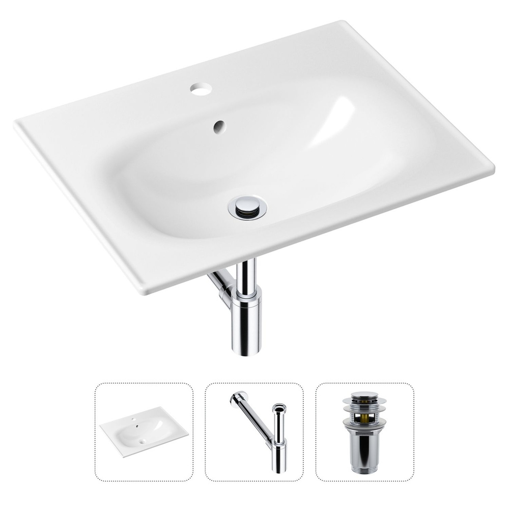 Врезная раковина для ванной Lavinia Boho Bathroom Sink 21520437 в комплекте 3 в 1: умывальник белый из #1