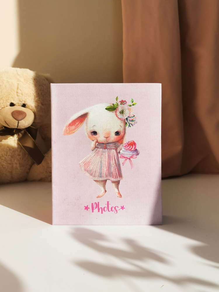 Фотоальбом на 100 фото 10х15 см с кармашками, "mice and bunny" Кролик  #1
