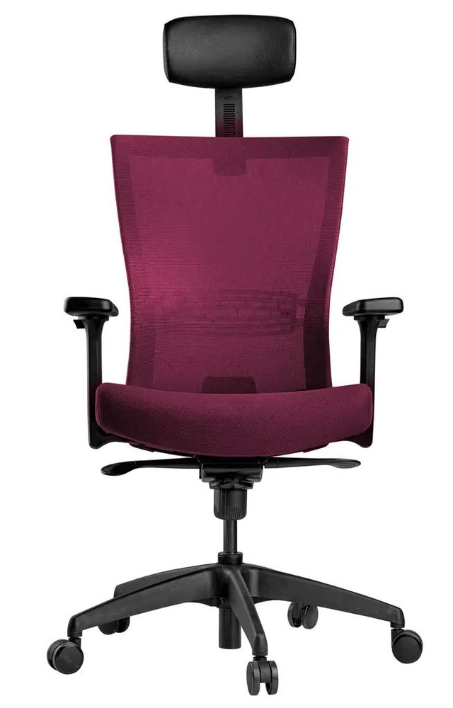 Кресло офисное SCHAIRS AIRE-111B, Цвет: бордовый / компьютерный стул / на колёсах / до 120 кг  #1