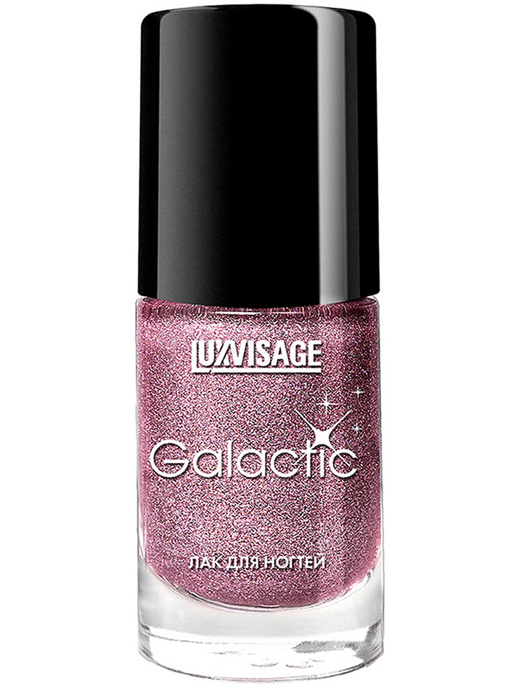 LUXVISAGE Лак для ногтей Galactic с блестками, тон 215 Розовый с мелким шиммером  #1
