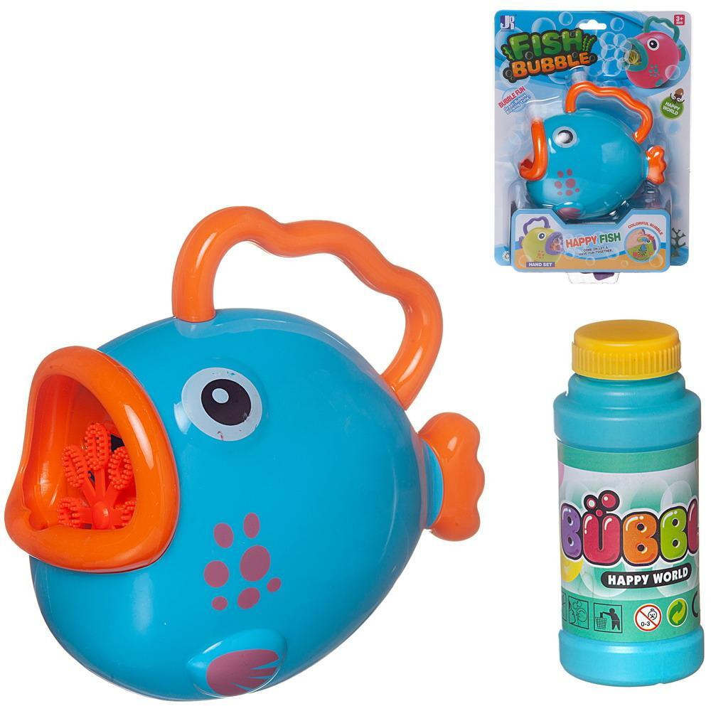 Игрушка Junfa Машинка для запуска мыльных пузырей Рыбка, синяя  #1