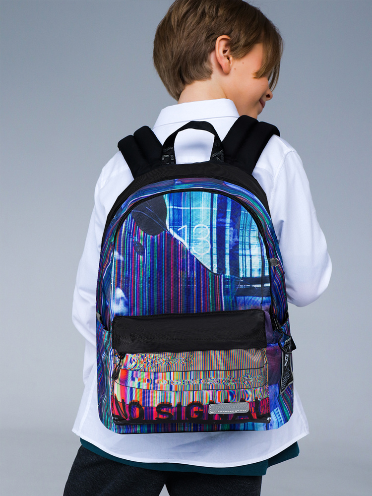 STERNBAUER Школьный рюкзак для мальчика девочки подростка с принтом/ Ранец летний городской молодежный #1
