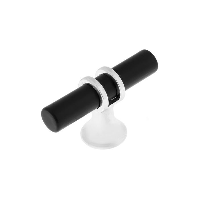 Ручка-кнопка CAPPIO, d-12 мм, пластик, цвет хром/черный #1