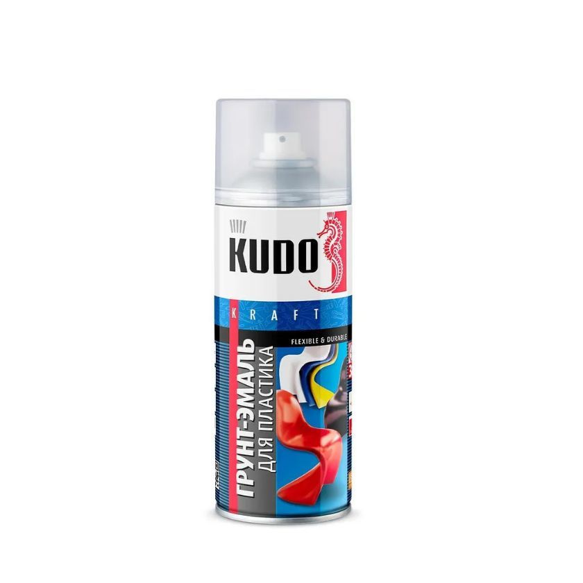 Грунт-эмаль для пластика KUDO аэрозоль черный 520 мл #1