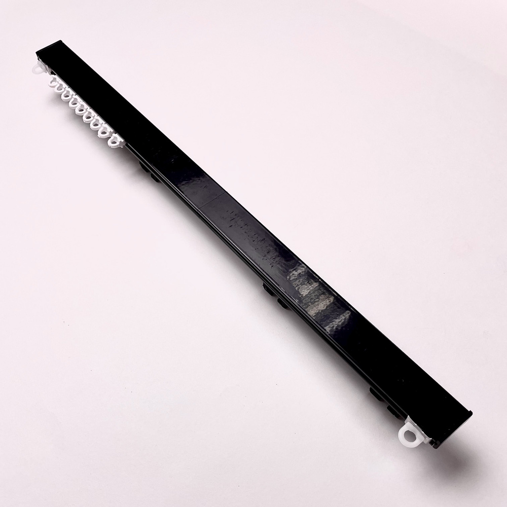 Черный профильный карниз для штор и тюля / длина 210 см / потолочный / однорядный  #1