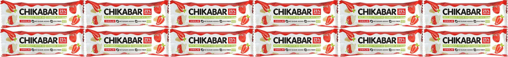 Батончик Chikalab Клубника со сливками протеиновый, комплект: 12 упаковок по 60 г  #1