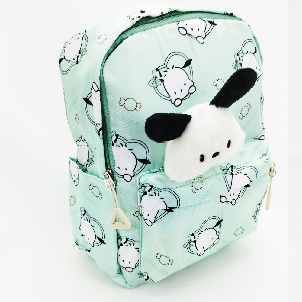 Рюкзак детский Почакко с заколкой-игрушкой, цвет - светло-зеленый / Маленький легкий дошкольный рюкзачек #1