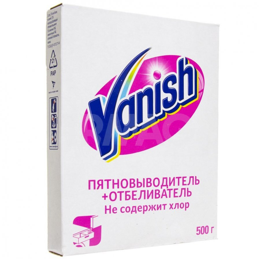 VANISH Пятновыводитель и отбеливатель для тканей без хлора (порошкообразный) 500 г  #1