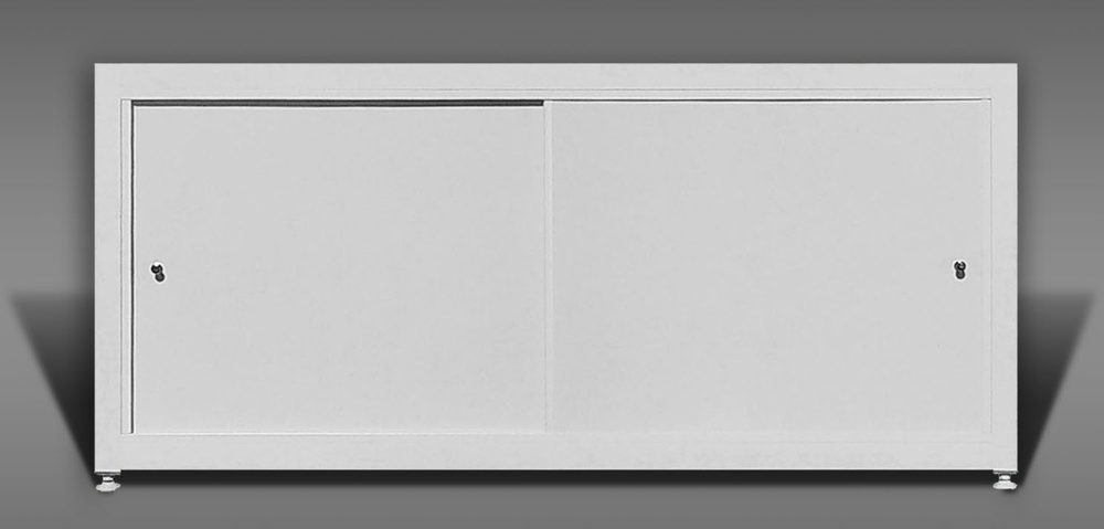 Экран под ванну Акварель 115х53 см белый, с раздвижными дверцами из алюминиевой композитной панели, рама #1