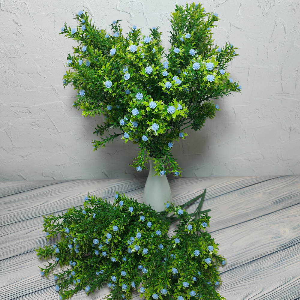 Искусственные цветы гипсофилы голубые 2 шт. / букеты для декора ветка и украшения интерьера  #1