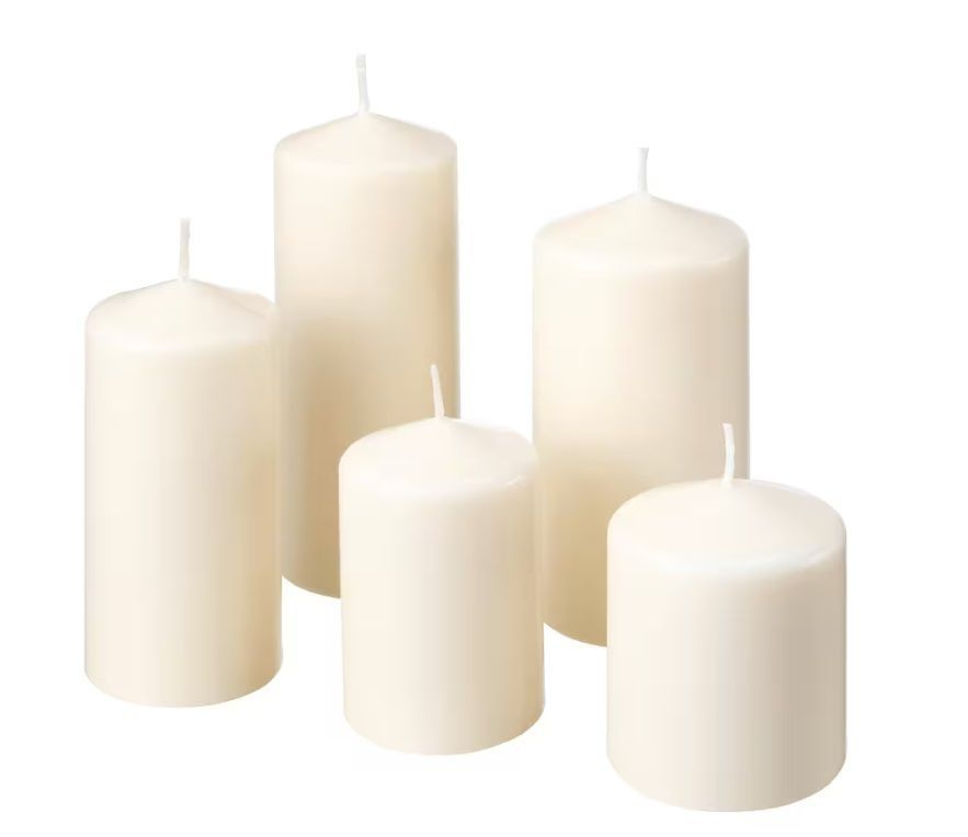 Комплект свечей без запаха IKEA FENOMEN/ ИКЕА ФЕНОМЕН, 5 шт, белый  #1