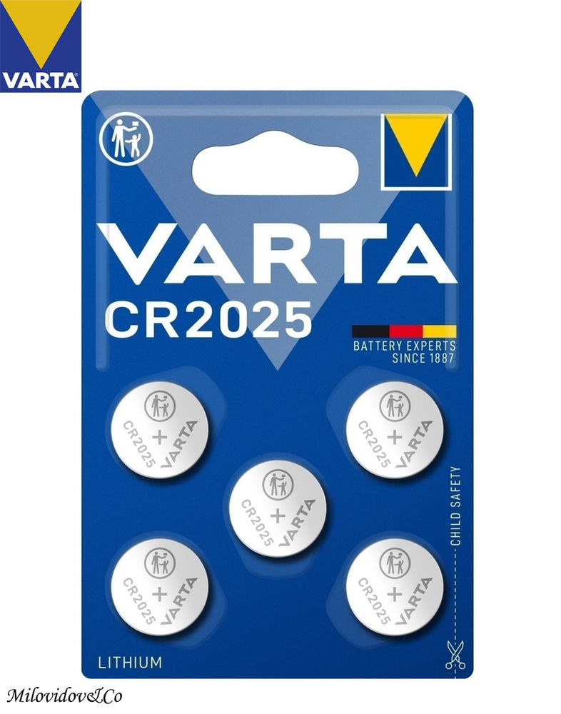 Батарейка Varta ELECTRONICS CR2025 BL5 Lithium 3V #1