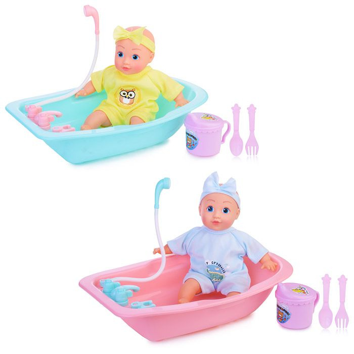 Кукла Пупс в ванночке с аксессуарами WPV172B-8 в коробке UralToys  #1