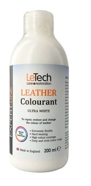 LeTech Expert Line Краска для кожи (Leather Colourant) Ultra White 200мл #1