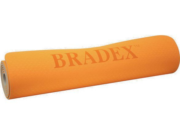 Коврик для йоги и фитнеса BRADEX двухслойный, оранжевый #1