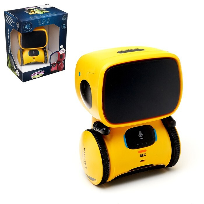 Робот интерактивный "Милый робот", световые и звуковые эффекты, русская озвучка, цвет жёлтый  #1