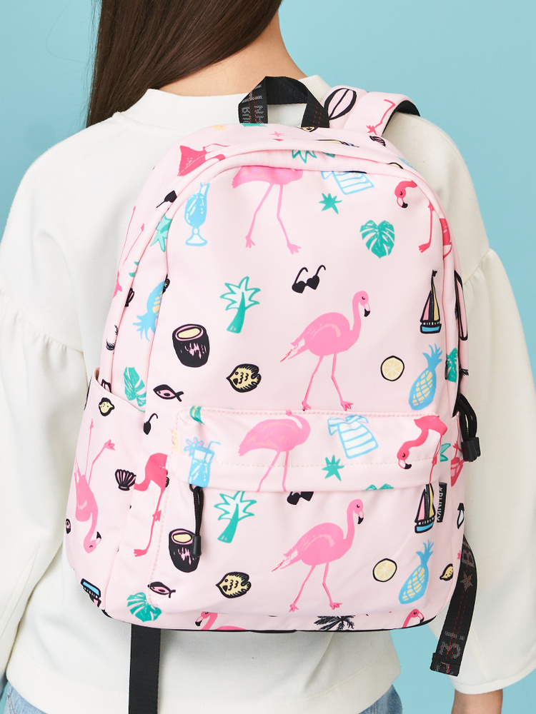 Рюкзак школьный для девочки подростков девушки Фламинго  #1