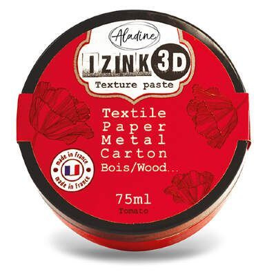 Текстурная гладкая паста Aladine IZINK 3D, 75 мл., цвет - "томатный., цвет - " томатный" (красный)  #1
