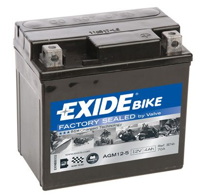 Аккумулятор автомобильный Exide AGM12-5 (4 A/h), 70A R+ #1