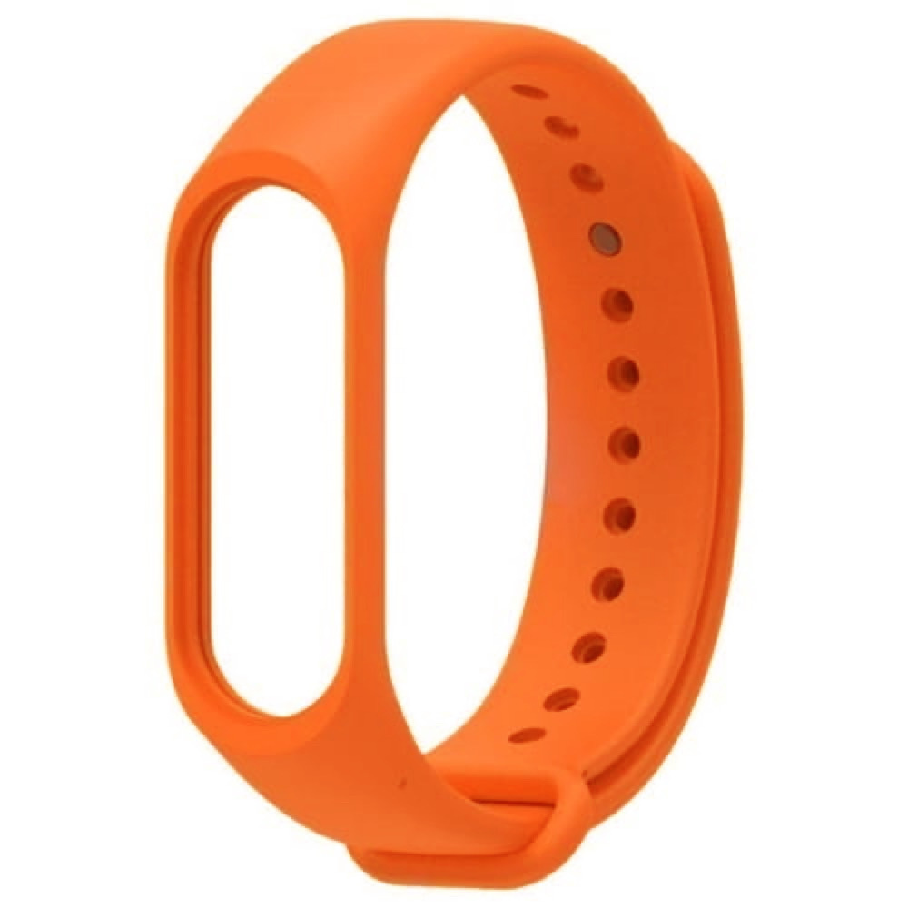 Ремешок для фитнес-браслета Xiaomi Mi Band 3/4, оранжевый. Силиконовый, спортивный браслет для умных #1