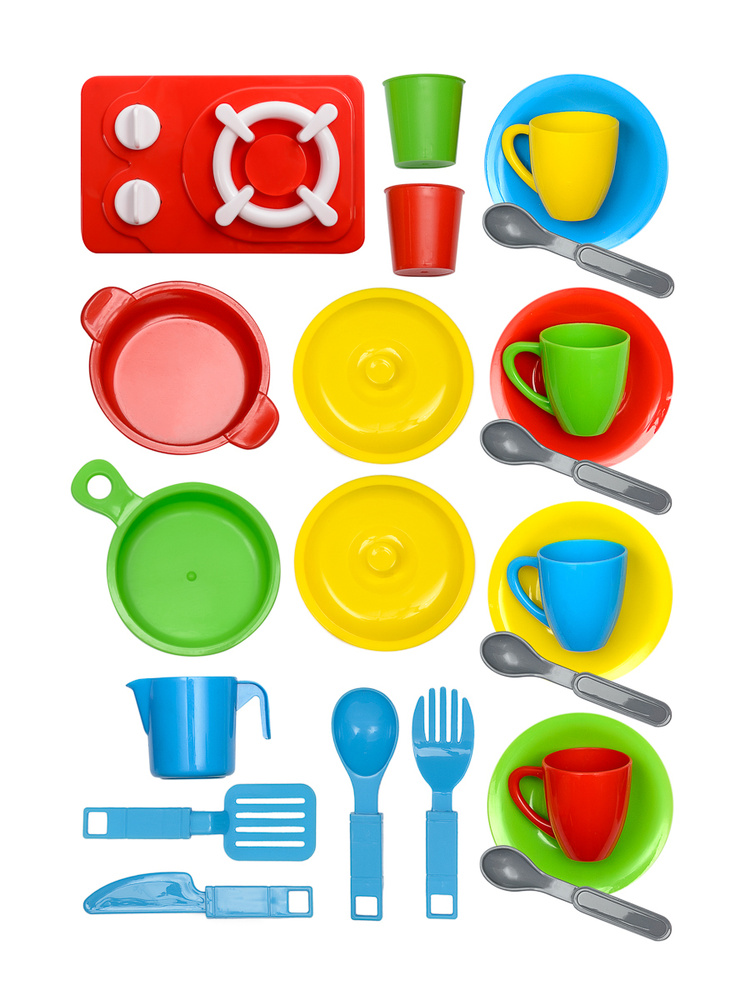 Набор детской игрушечной посуды для кухни 24 предмета игрушки для девочек  #1