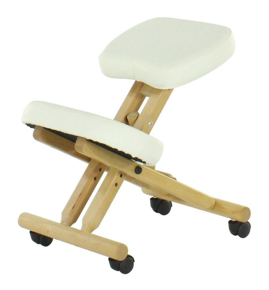 Коленный стул Мед-Мос МА-04 СТ-16ДА татами белый, ортопедический / для коррекции осанки / на колёсах #1