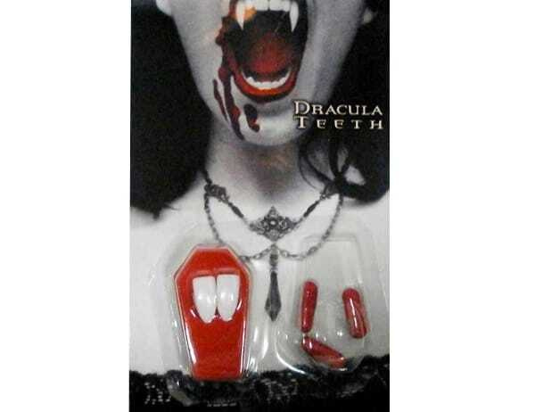 Карнавальный набор: 2клыка и 3кровавые капсулы/клыки вампира/зубы Дракулы/ клыки на хэллоуин/искусственная #1